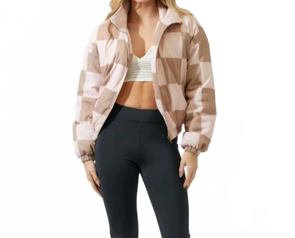 NEW BAEVELY BY WELLMADE check on me jacket in taupe